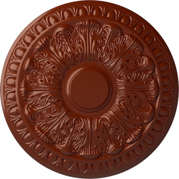 Ekena Millwork Colton Ceiling Medallion (Fits Canopies up to 4 3/4"), Hand-Painted Firebrick, 15 3/4"OD x 1 1/2"P CM15CNFIF - main